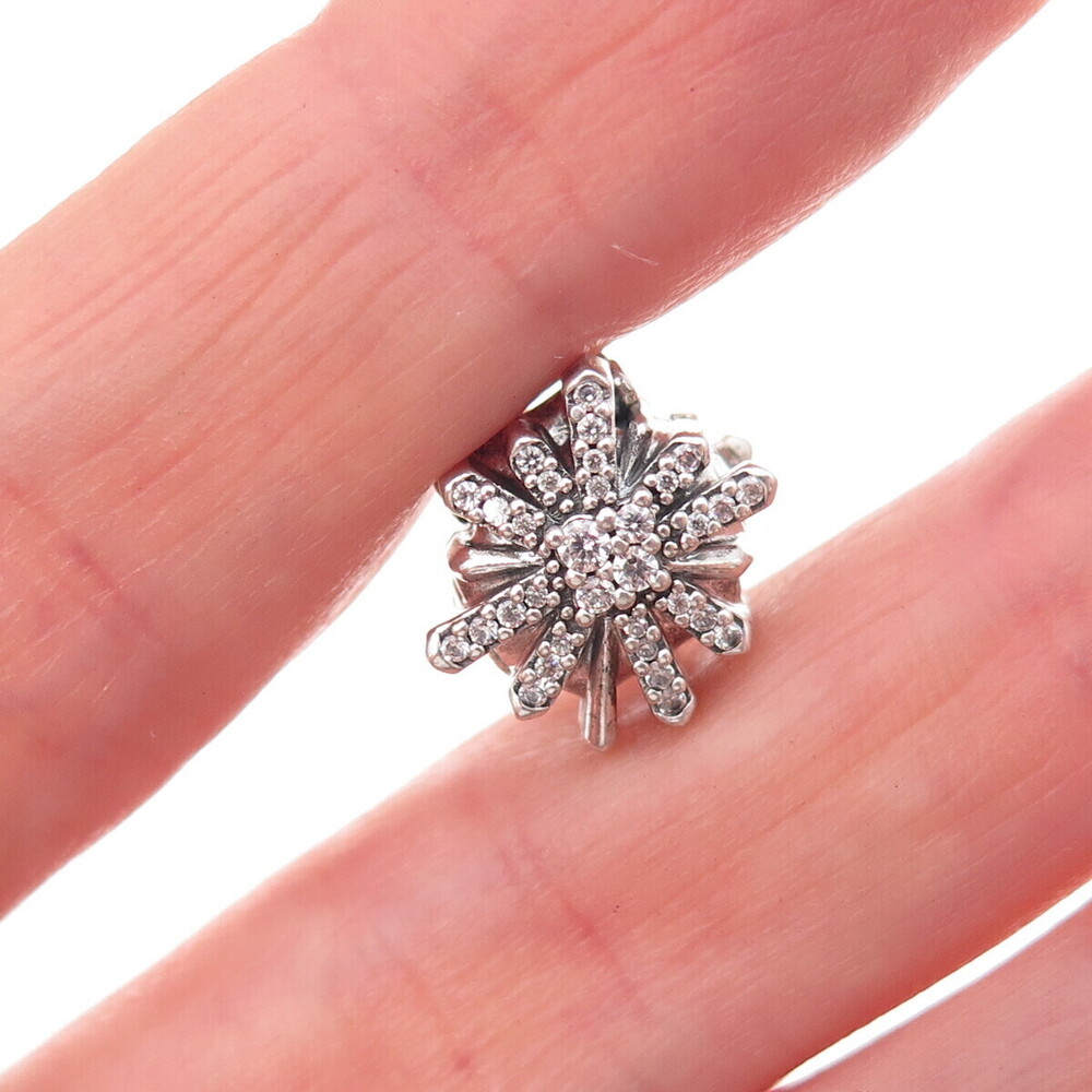 Pandora 925 Sterling Silver C Z Ice Crystal Clip Charm
